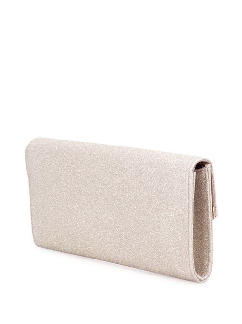 Emmie- Pochette color platino ghiaccio con glitter polvere Jimmy Choo | EMMIEDGZPLATINUMICE